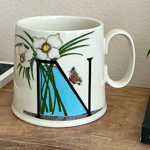 Anthropologie Florence Balducci monogram letter N mug